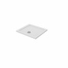 Essentials 800 x 700mm Rectangle Stone Shower Tray White