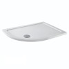 Essentials Anti-Slip 1200 x 800mm Left Hand Offset Quadrant Stone Shower Tray White