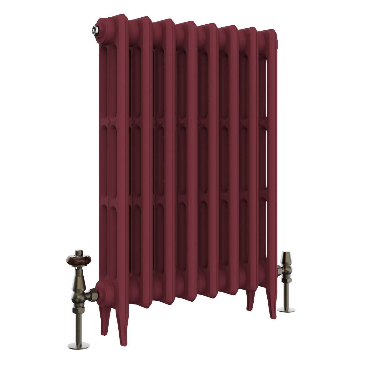 Classic  745 x 530mm  Farrow & Ball Eating Room Red Triple Column Cast Iron Radiator - 8 Sections