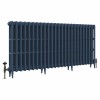 Classic  745 x 1584mm Farrow & Ball Hague Blue Triple Column Cast Iron Radiator - 25 Sections