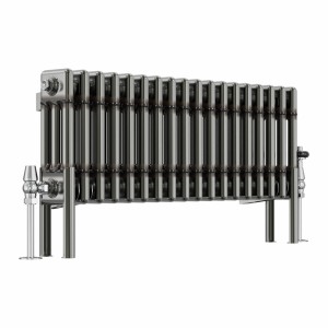 Bern 300 x 830mm Raw Metal Triple Column Horizontal Traditional Radiator