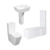 Cordoba Square Modern Bathroom Suite with P-Shape Shower Bath - Left Hand - 1500mm