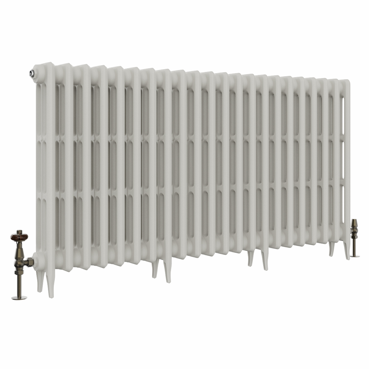 Classic  745 x 1398mm Porcelain White Triple Column Cast Iron Radiator - 22 Sections