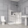 Wasdale 900mm Wet Room Screen, 900mm Wet Room Screen with 200mm Wet Room Return Screen - Chrome