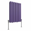 Norden 600 x 414mm Elegant Purple Double Oval Column Horizontal Designer Radiator