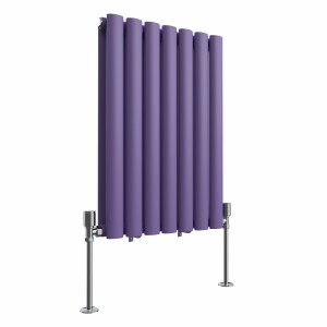 Norden 600 x 414mm Elegant Purple Double Horizontal Oval Column Designer Radiator
