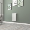Norden 600 x 414mm White Single Horizontal Oval Tube Designer Radiator