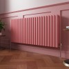 Norden 600 x 1417mm Rose Clair Pink Double Horizontal Oval Column Designer Radiator