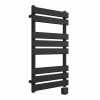 Juva 800 x 450mm Satin Black Flat Panel Thermostatic Touch Control Wifi Electric Heated Towel Rail