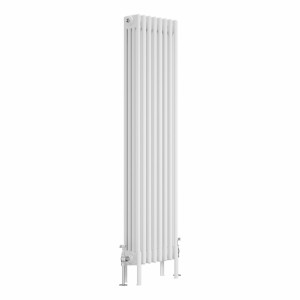Bern 1500 x 380mm White Four Column Vertical Traditional Radiator