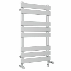 Juva 800 x 450mm Dual Fuel Chrome Flat Panel Simple Electric Heated Towel Rail