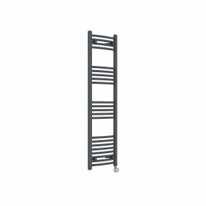 Fjord 1400 x 400mm Curved Anthracite Thermostatic Touch Control Wifi Electric Heated Towel Rail