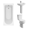 Splash Bathroom Suite with Essential Singled Ended Bath - Choice of Bath Size, Bath Panel and Toilet Type