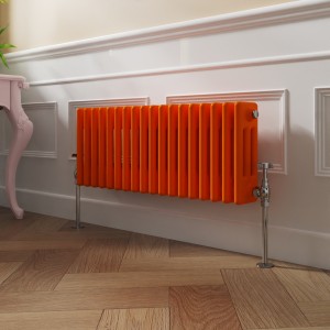 Bern 300 x 830mm Bright Orange Triple Horizontal Column Radiator