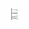Bergen 800 x 600mm Straight Chrome Thermostatic Touch Control Electric Heated Towel Rail