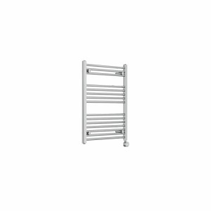Bergen 800 x 600mm Straight Chrome Thermostatic Touch Control Electric Heated Towel Rail