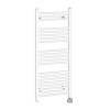 Bergen 1150 x 500mm Straight White Thermostatic Electric Heated Towel Rail