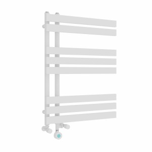 Koli 800 x 600mm Dual Fuel White Thermostatic Touch Control Wifi Electric Heated Towel Rail