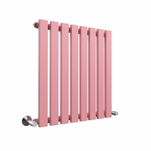 Lulea 600 x 550mm Rose Clair Pink Single Horizontal Flat Panel Designer Radiator