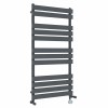 Juva 1200 x 600mm Dual Fuel Sand Grey Flat Panel Thermostatic Touch Control Wifi Electric Heated Towel Rail