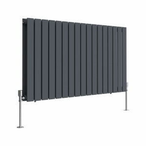 Karlstad 600 x 1158mm Anthracite Double Horizontal Flat Panel Designer Radiator