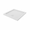 Essentials Anti-Slip 760 x 760mm Square Stone Shower Tray White