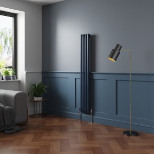 Norden - Sapphire Blue Oval Column Vertical Designer Radiator - Choice of Size