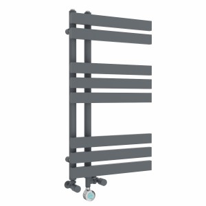 Koli 800 x 450mm Dual Fuel Anthracite Thermostatic Touch Control Electric Heated Towel Rail