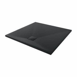 Terra - 900x900mm Slate Effect Square Shower Tray Black