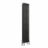 Bern 1800 x 380mm Traditional Black Silver Vertical Four Column Radiator