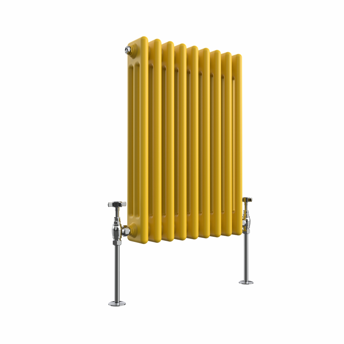 Bern 600 x 425mm Zinc Yellow Triple Column Horizontal Traditional Radiator