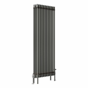Bern 1500 x 560mm Raw Metal Four Column Vertical Traditional Radiator