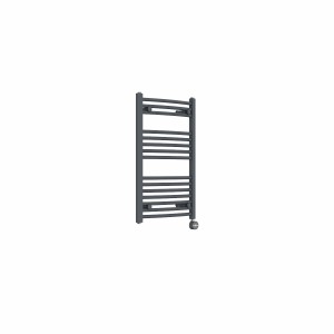 Fjord 800 x 500mm Curved Anthracite Thermostatic Touch Control Electric Heated Towel Rail
