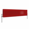 Bern 300 x 1460mm Traditional Signal Red Triple Horizontal Column Radiator