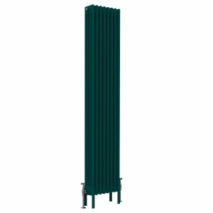 Bern 1800 x 380mm Traditional Blue Green Vertical Four Column Radiator