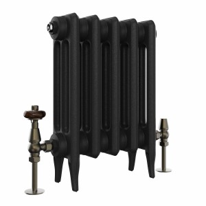 Classic 450 x 344mm Black Primered Finish Triple Column Cast Iron Radiator - 5 Sections