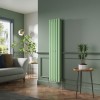 Lulea 1600 x 340mm Pastel Green Double Flat Panel Vertical Designer Radiator