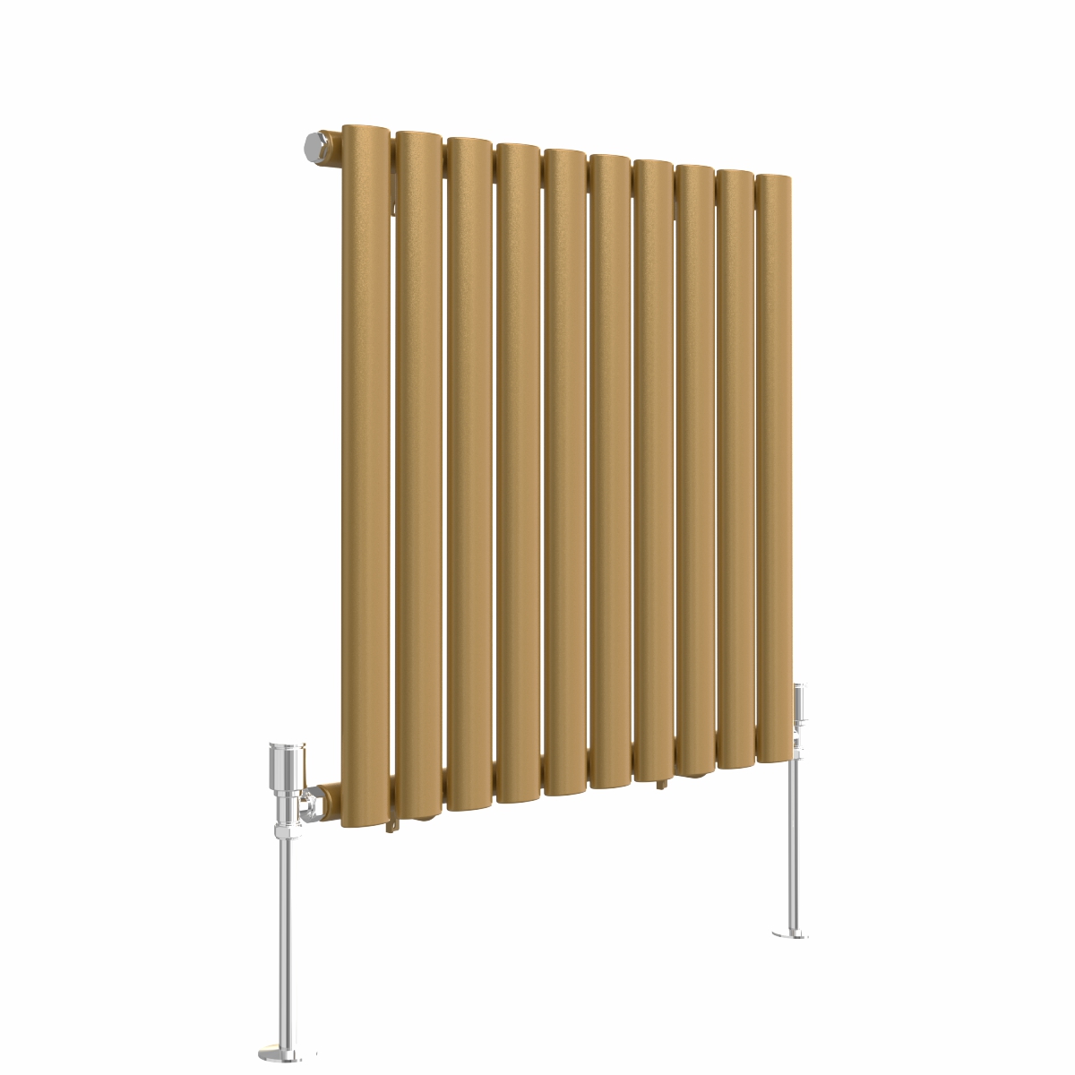 Norden 600 x 591mm Metallic Gold Single Oval Column Horizontal Designer Radiator