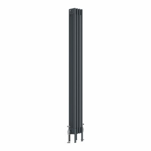 Bern 1800 x 200mm Anthracite Four Column Vertical Traditional Radiator
