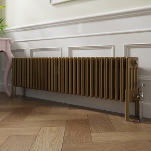 Bern 300 x 1460mm Traditional Metallic Gold Horizontal Four Column Radiator