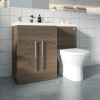 Calm Walnut Left Hand Combination Vanity Unit with Rak-Resort Toilet & Soft Close Seat & Concealed Cistern - 1100mm