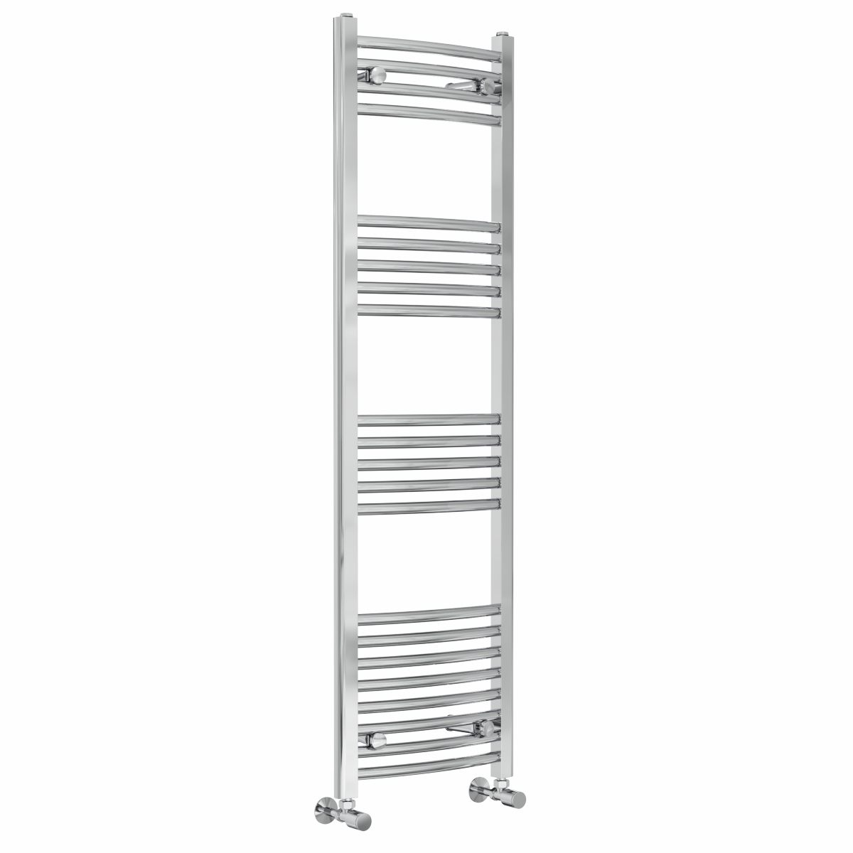 Fjord 1400 x 400mm Curved Chrome Heated Towel Rail