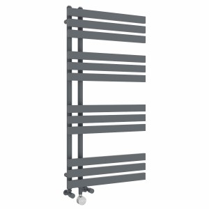 Koli 1200 x 600mm Dual Fuel Anthracite Thermostatic Touch Control Electric Heated Towel Rail