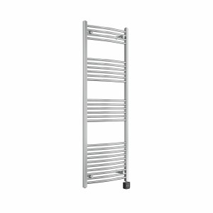 Fjord 1600 x 600mm Curved Chrome Thermostatic Wifi Control Electric Heated Towel Rail