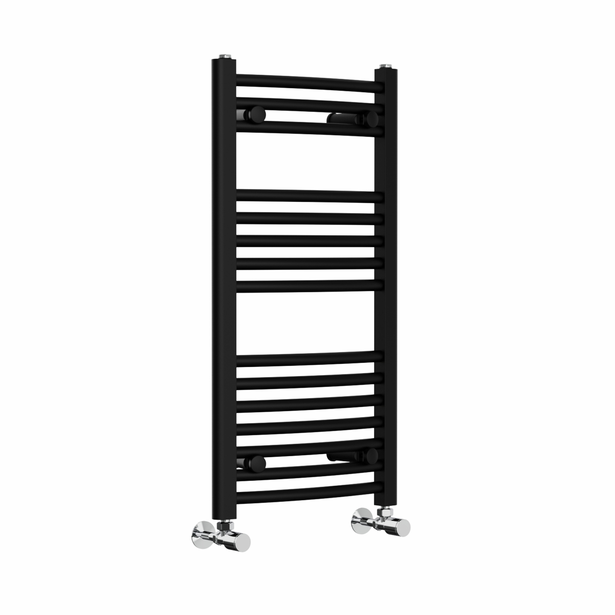 Fjord 800 x 400mm Curved Black Heated Towel Rail