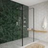 Wasdale 900mm Black Walk Through Wet Room Screen with 300mm Hinged Return Screens