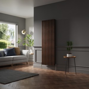 Lulea 1800 x 620mm Black Copper Double Vertical Flat Panel Designer Radiator