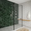 Wasdale 1000mm Black Walk Through Wet Room Screen with 300mm Hinged Return Screens
