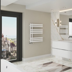 Koli 800 x 600 Designer Towel Rail - White