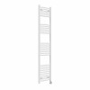 Fjord 1800 x 400mm Curved White Thermostatic Touch Control Electric Heated Towel Rail